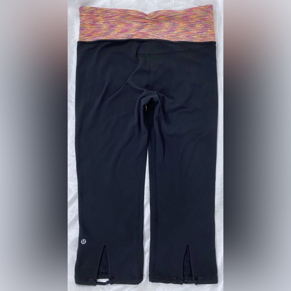 Rare Lululemon Women’s Black Gather Crow Space Dye Crop Pants 6 S